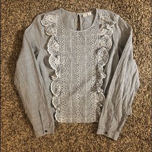 NEW Melrose & Market Long-sleeved Top with Ruffles